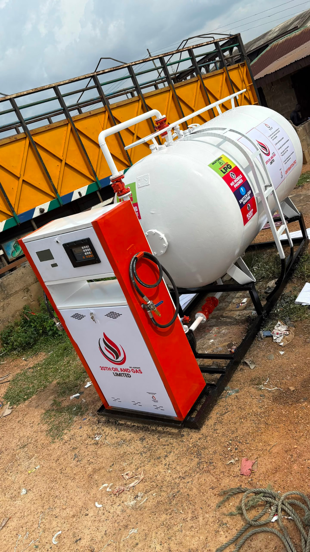 2x 1.5 tons with 1hp pump, water sprinkler, tank steps and single meter double nozzle auto dispenser for 20th Oil and Gas Limited