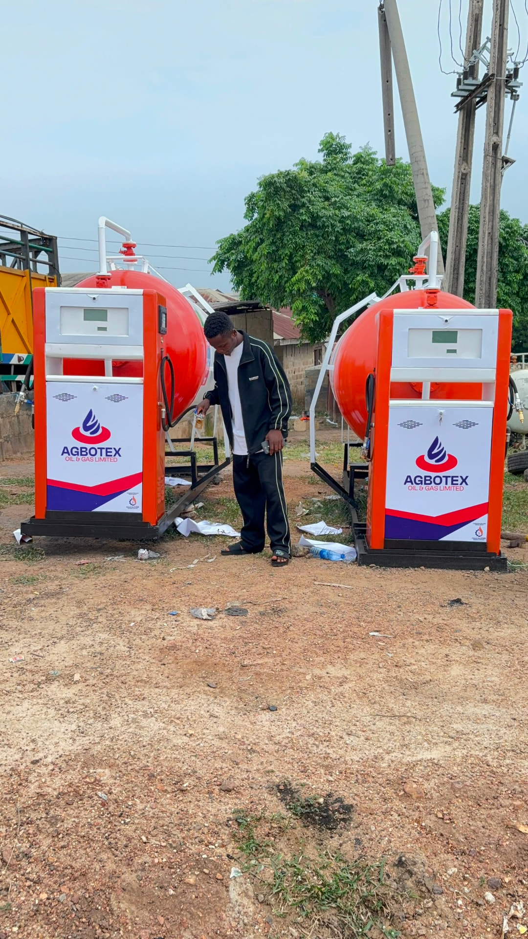 2x of 2.5 tons with 1hp pump, water sprinkler, tank steps and single meter double nozzle auto dispenser for Agbotex Oil & Gas Limited